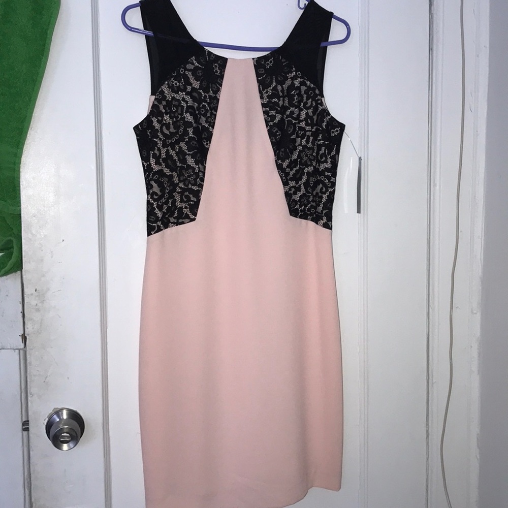 Black and nude pink dress